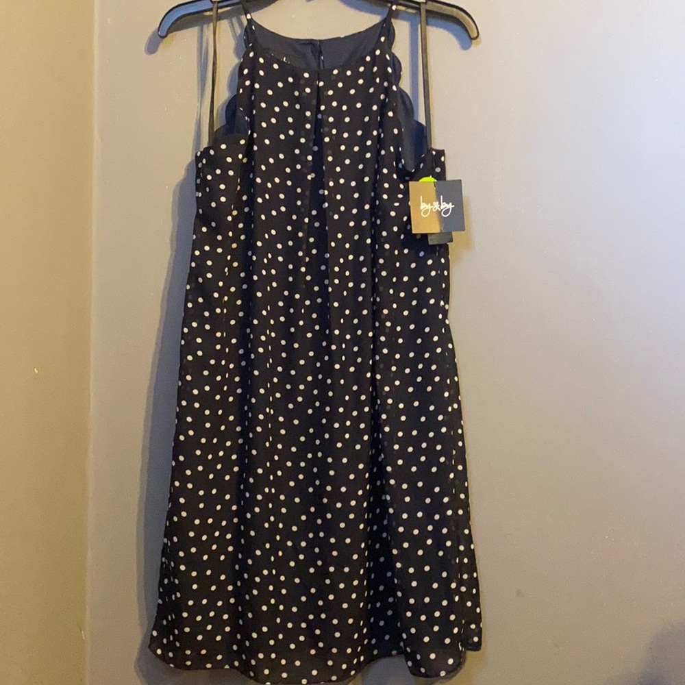 NWT navy polka dot dress